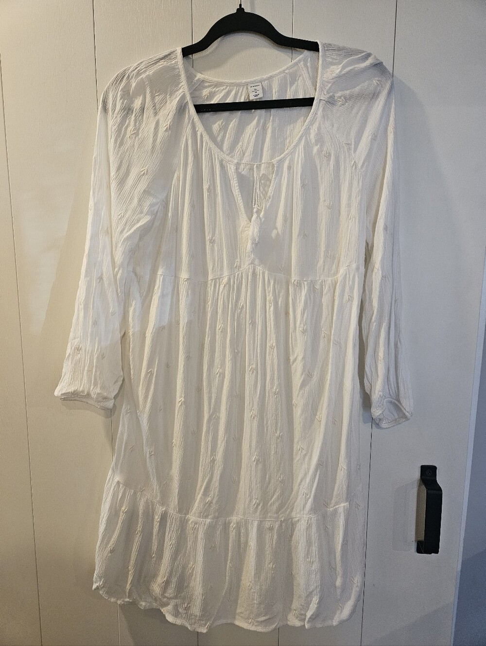 Old Navy White Tiered Peasant Tunic Dress